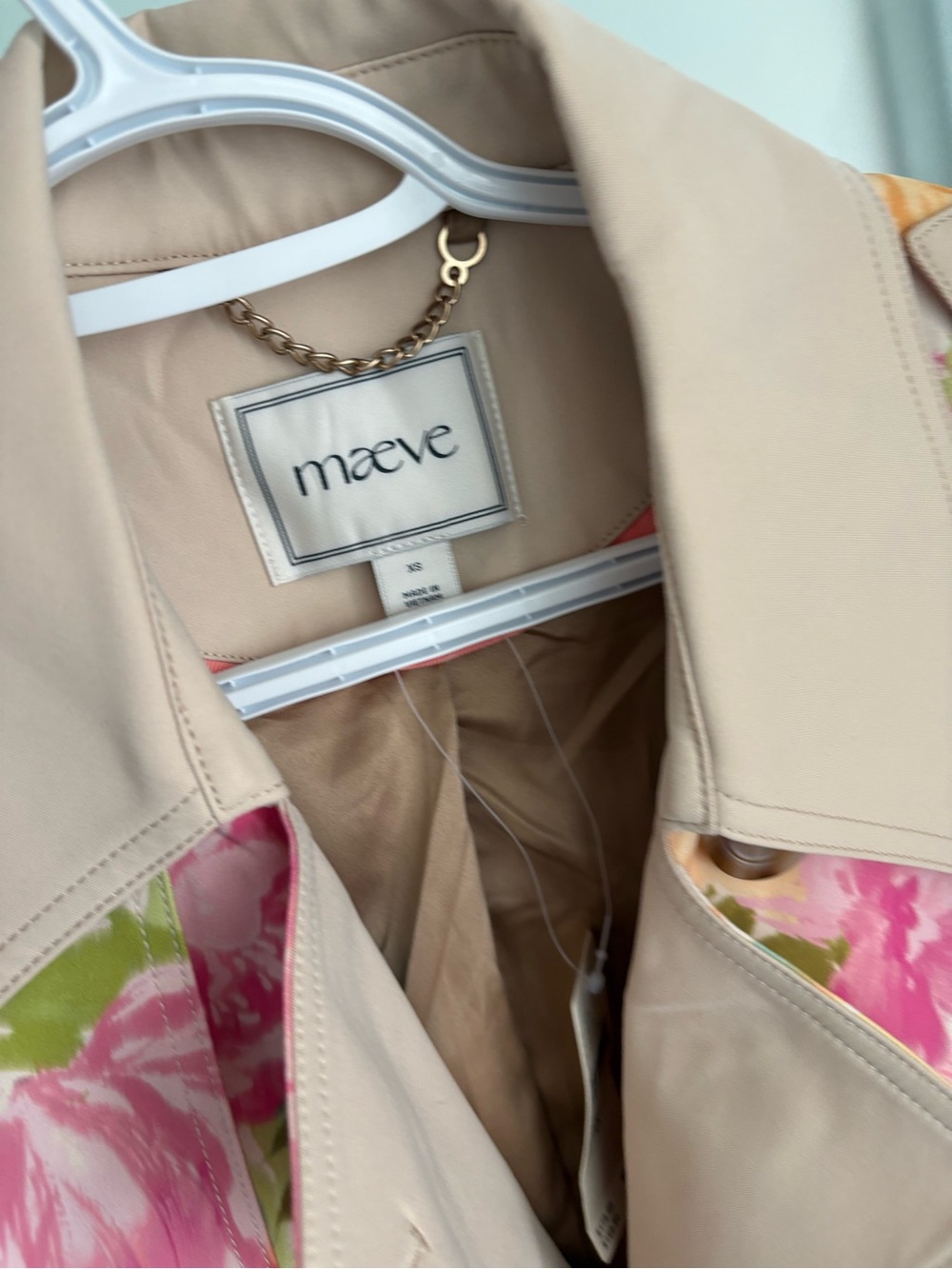 NWT Maeve Retro Floral Cropped Trench Coat XS - Picture 6 of 11
